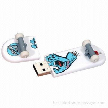 Skateboard USB Drive, PVC Customized, With Silk or Full Printed Logo, Smart Design